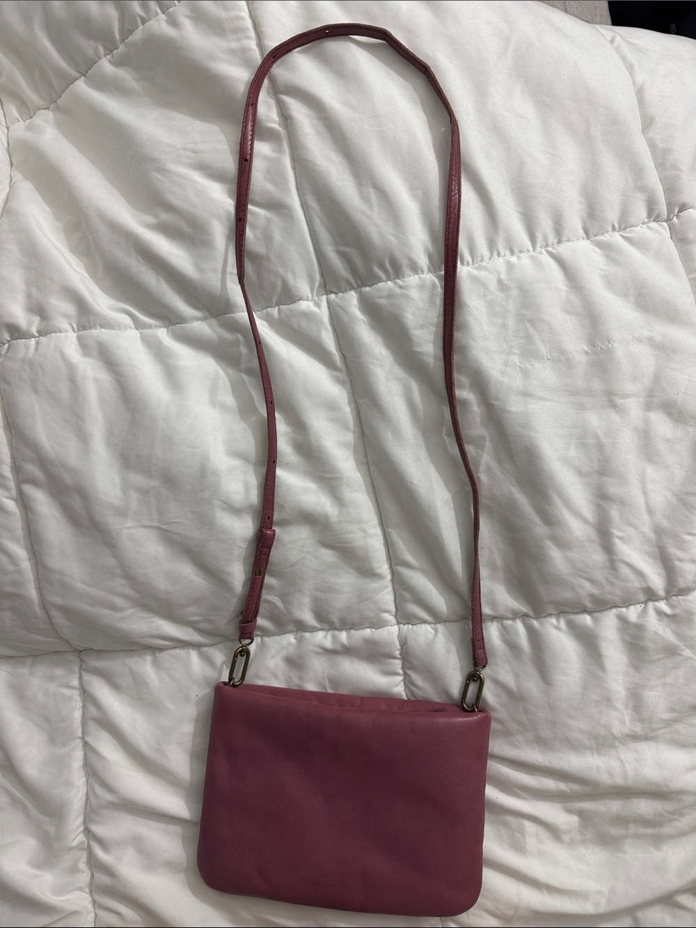 Madewell Mauve Pink Leather Crossbody Bag